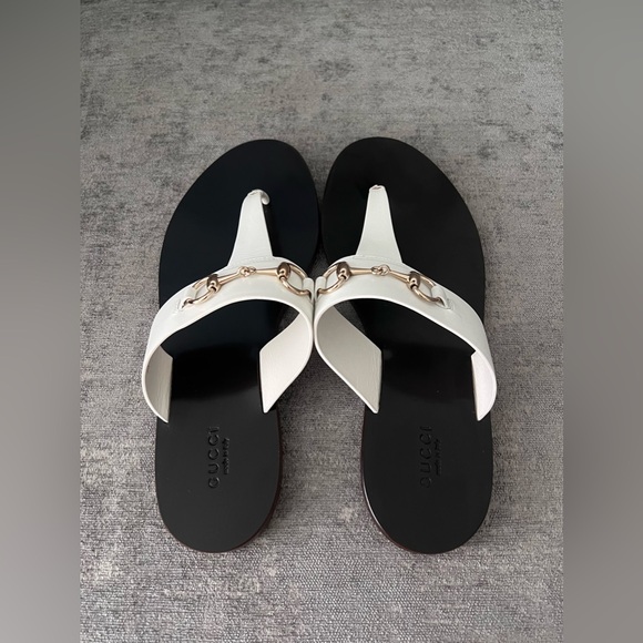 Gucci Horsebit Leather Sandals White - Picture 2 of 3